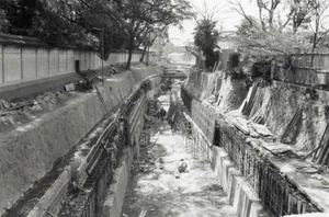 新湊川の改修工事風景（1977年）